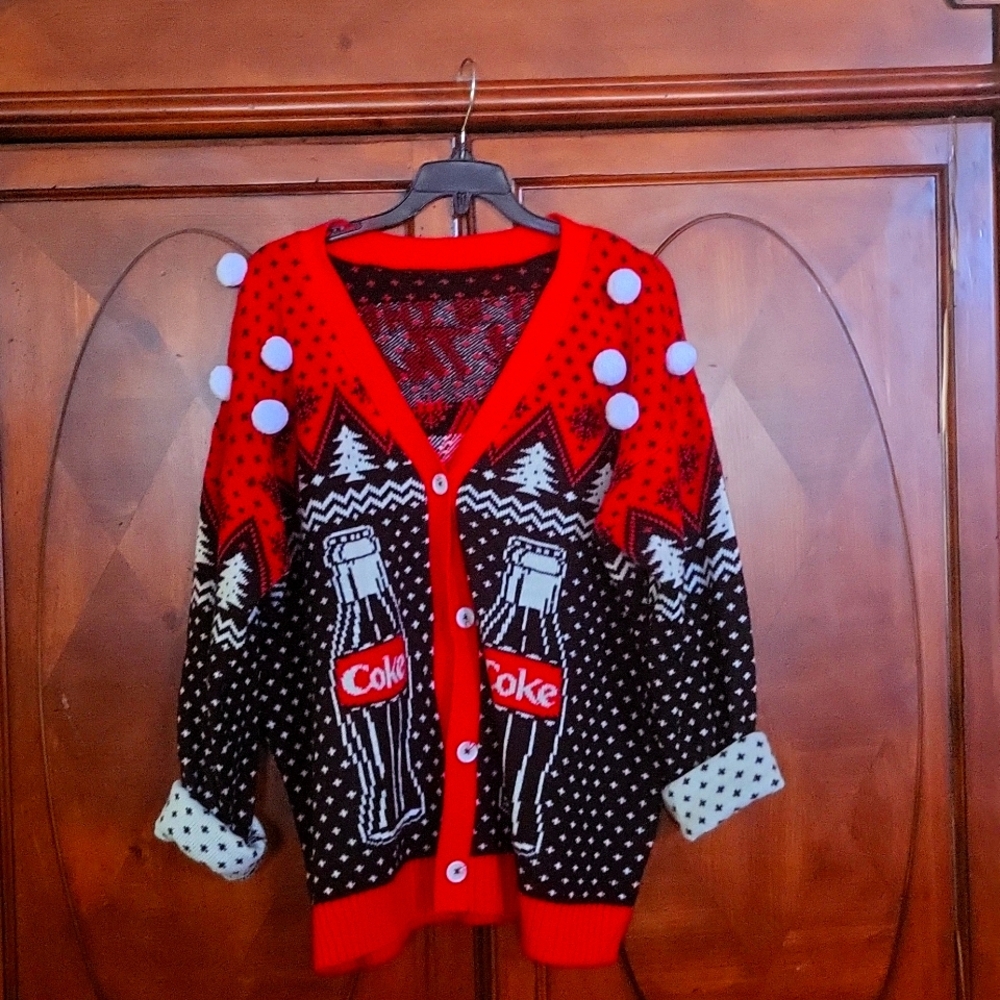 CokeACola Christmas Knit sweater "Coke It's The Real thing"